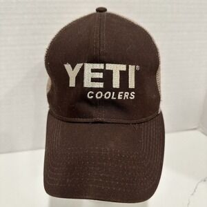 Yeti Coolers Hat Brown Logo Snapback Trucker Cap‎ Mesh Back Adjustable Hat